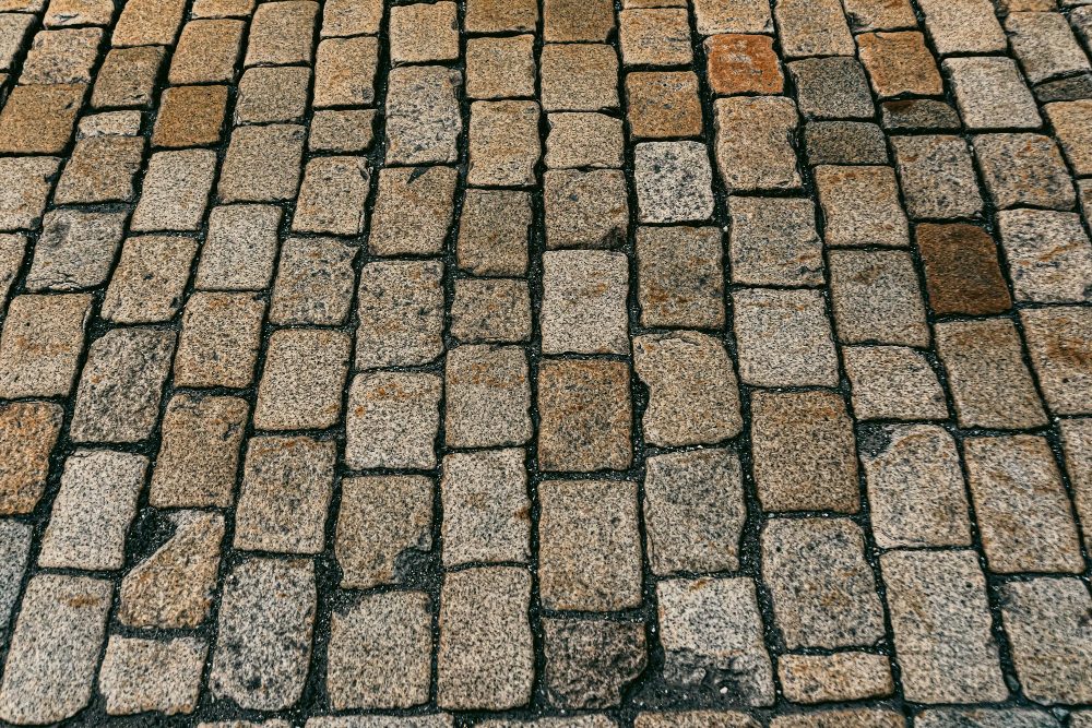 Close-up of granite setts